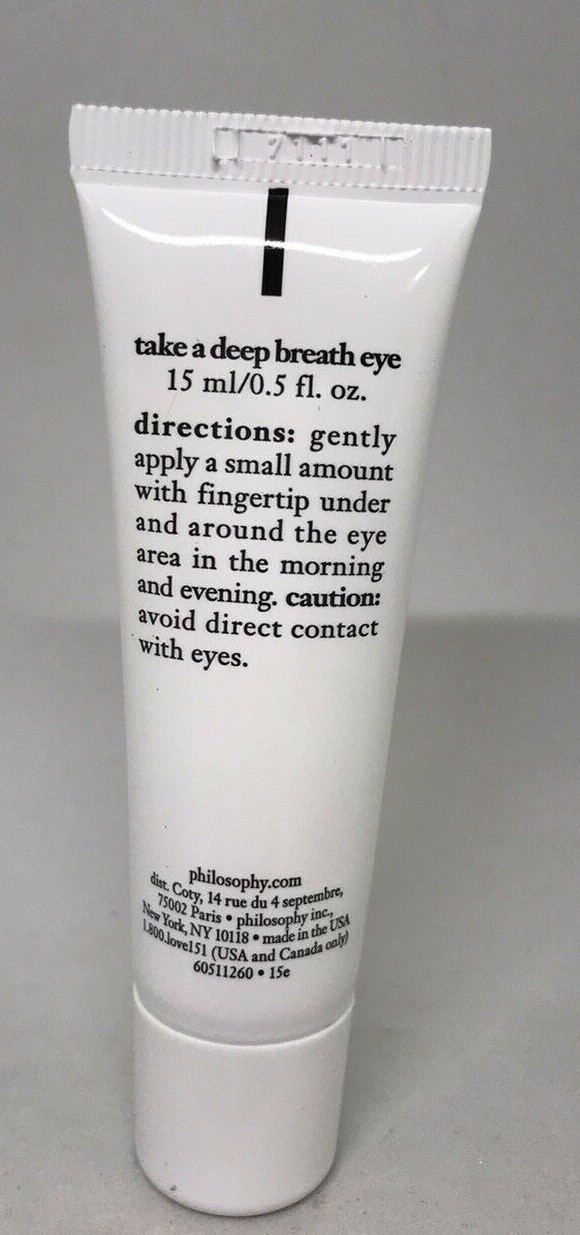 PHILOSOPHY Take a Deep Breath Oxygenating Eye Gel Cream .5oz NEW Full