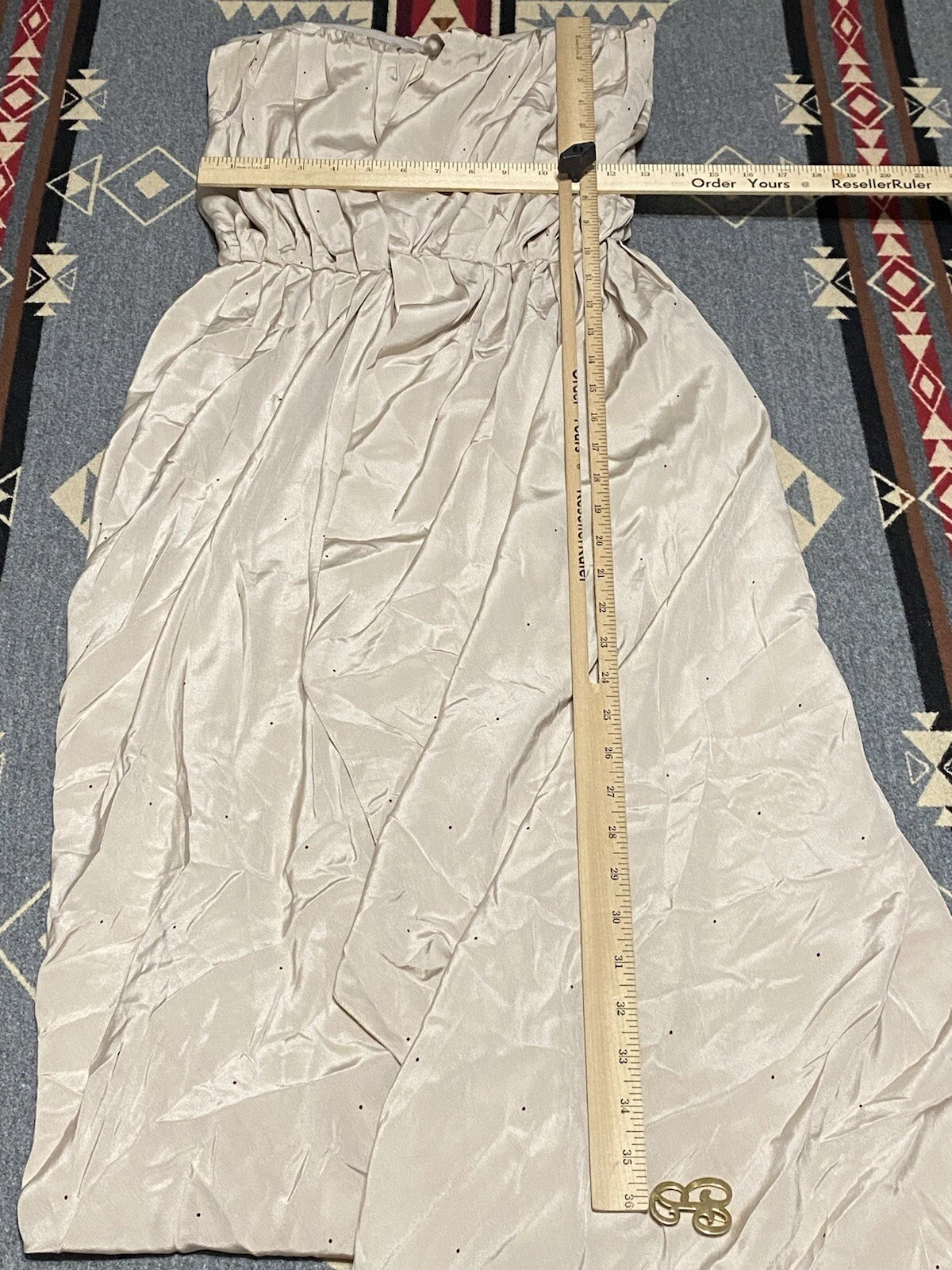 Abito Acne Studios Davina in seta a pois taglia 34 rosa beige nuovo con etichette BR