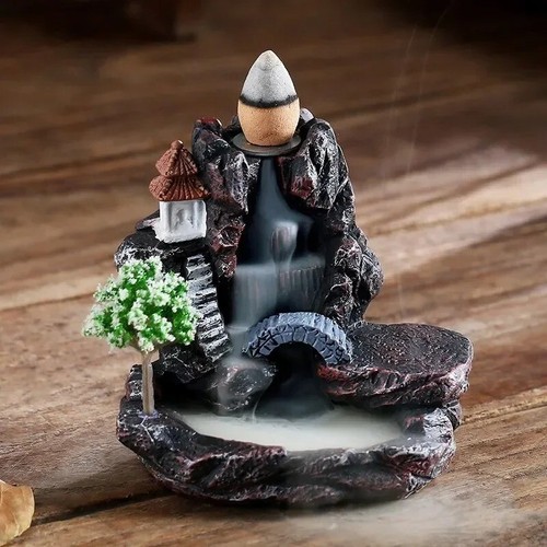 Backflow Waterfall Incense Holder Home Decor Aromatherapy Mini Ornament - Picture 3 of 11