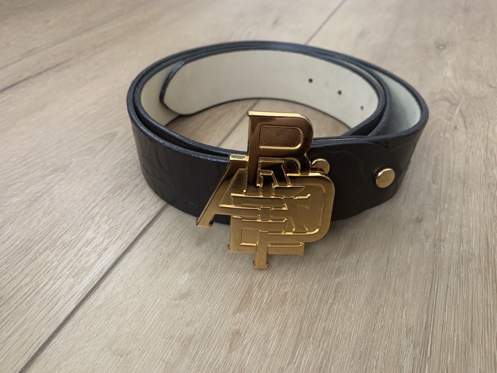 A BATHING APE Bape Gold logo buckle jacquard camo… - image 1