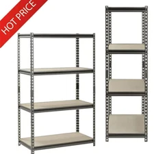 Heavy Duty Muscle Rack Garage Steel Shelving Storage 4-Shelf Adjustable Shelves