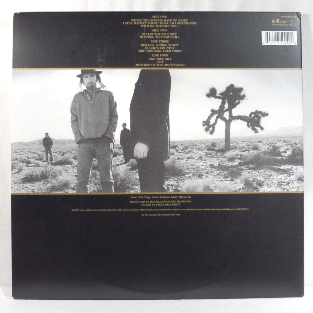 U2 ‎– The Joshua Tree 2007 US 30th Ann. Ltd. 180g Reissue 2xLP NM