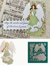 CHRISTMAS ANGEL & TRUMPET Cutting & Embossing Die Set, Christmas Cards-Scrapbook