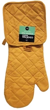2pc Fabric Kitchen Set: Pot Holder (7"x7") & Oven Mitt (12") YELLOW COLOR,CB