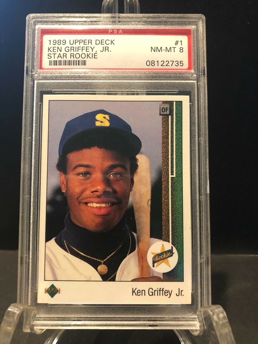 1989 UPPER DECK BASEBALL CARD #1 KEN GRIFFEY JR. PSA 8 NM-MINT