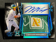 2023 Leaf Trinity AWESOME !! WORN PATCH ROOKIE AUTO Myles Naylor 1/1