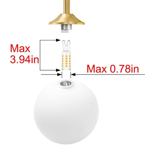 Modern Gold 2-Lights Bathroom Light Fixtures, Brass Vanity Light with Milky W... - Picture 8 of 8