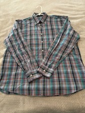 Alan Flusser Men's Shirt Long Sleeve Button Down Multicolor Plaid Size XL