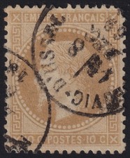 FRANCE 1871, Y&T #21 - NAPOLEON III - USED - OBL. CAD NEUVIC D'USSEL