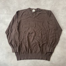 L.L.Bean Jumper Mens XLT V-Neck Cotton Cashmere Pullover Sweater, Brown