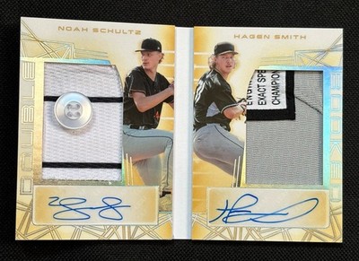 Noah Schultz Hagen Smith /10 Jumbo Patch Auto Booklet 2024 Leaf Trinity DBA-23