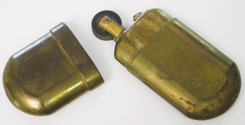 Trench Lighter Brass No. 5 Military Style Smoke Stone WORKS Needs Fluid VINTAGE