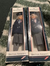  2  Vintage  -  Air  UK Stewardess Dolls - 1980s boxes bit damaged 