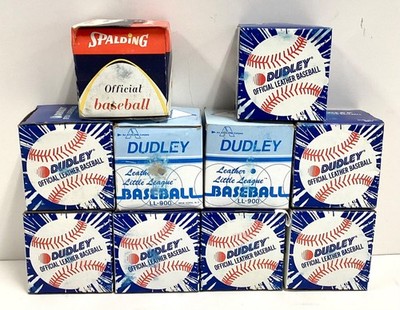 Lot of 10 In Box DUDLEY & Spalding Leather Regular & Little League Baseballs