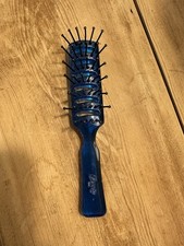 Vintage GOODY Vented Blow Styling Brush Hairbrush 6" USA Blue Translucent