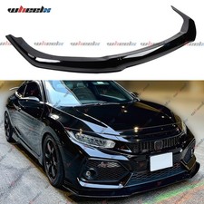 Gloss Black Front Bumper Lip Splitter For 2017-2021 Honda Civic Si Hatchback Fk7
