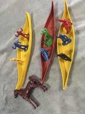 Lot Of 12 Pcs Canoe and Indians Native Americans  Other Plastic Toys-1960's