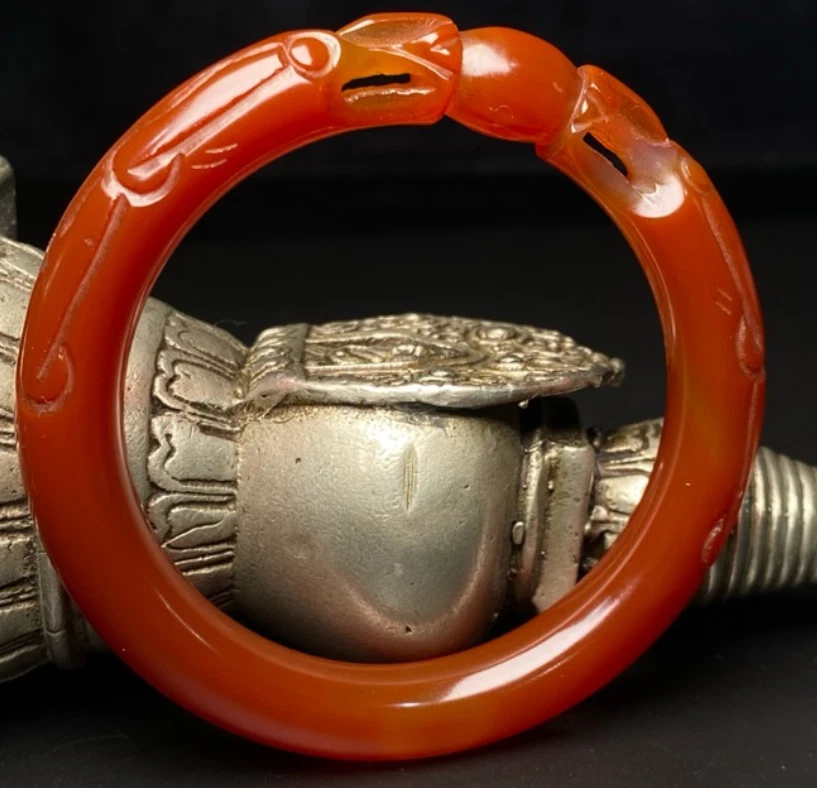 玛瑙主中国古董手镯红色| eBay
