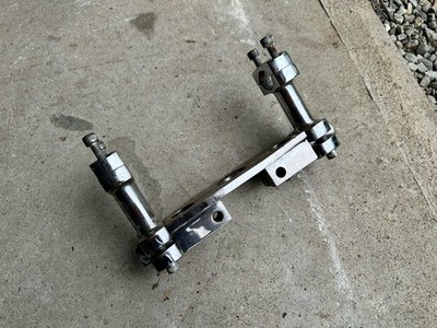 Vintage Harley Davidson Chopper Offset Springer Top Clamp Dog Bone Risers Chrome