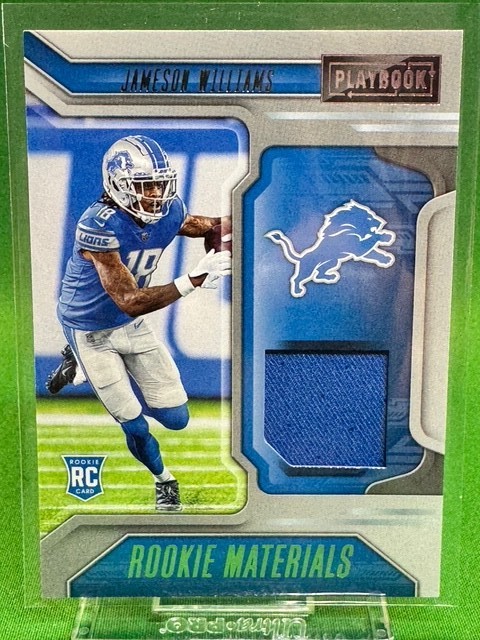 2022 Playbook #RM-8 Jameson Williams Rookie Materials RC LIONS ☘️031