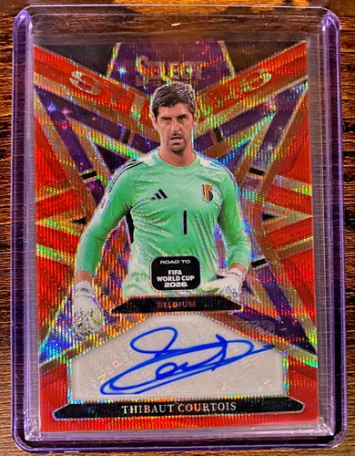 2025-26 Panini Select Thibaut Courtois Auto Card Road to FIFA World Cup Belgium