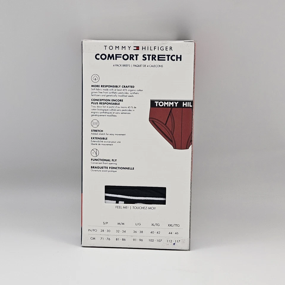 TOMMY HILFIGER Men's S M L Cotton Comfort Stretch 4 Pack Briefs Assorted - Image 2 of 4