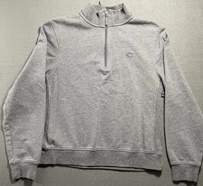 Champion Quarter Zip Pullover Sweatshirt Gray Women s Medium Mock Neck Logo