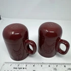 Homer Laughlin Fiestaware Salt And Pepper Shakers Burgundy / Maroon Range Top