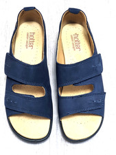 Brand New Hotter Florence Sandals Size UK 6.5 EU 39.5 Navy Blue flats Straps