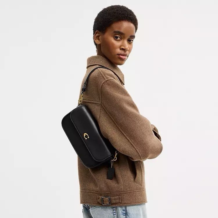 NWT Coach CAN90 Brook Flap Chain Bag Leather Crossbody in Brass