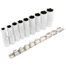 STECKSCHL&Uuml;SSEL SATZ 1/2 ZOLL 10-24 mm STECKN&Uuml;SSE NUSS SET SECHSKANT LANG N&Uuml;SSE