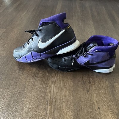 Nike Kobe 1 Protro ''Black Out'' Black Purple Lakers AQ2728-004 Sz 12