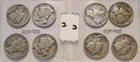 Mercury Dimes lot of 8, Different dates.