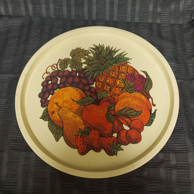 #ad Vintage Tray Fruit Print 11quot; Elite Trays London England Metal Tray Manufacturing $9.99