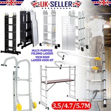 3.5M-5.7M Multi-Purpose Folding Ladder Platform Scaffold Tower ladder Roof Hook