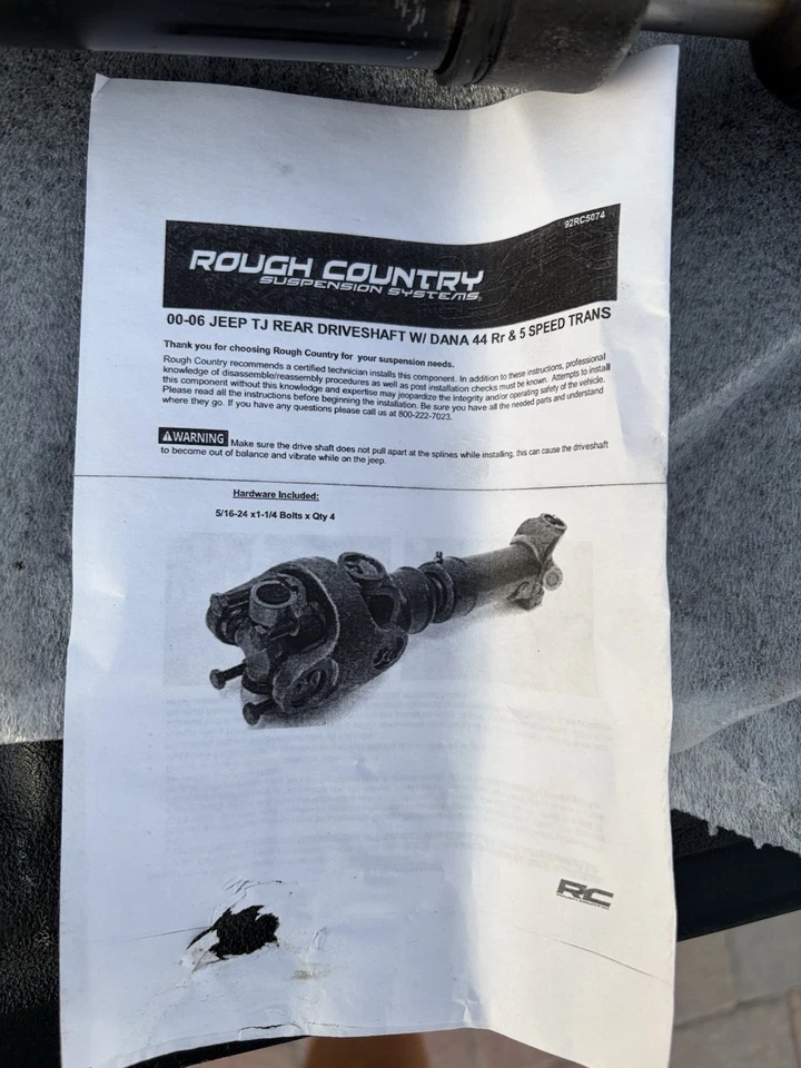 Eje de transmisión trasero CV | Elevación de 4-6 pulgadas | Jeep Wrangler TJ 4x4 (2000-2006) 5074,1 Foto 2 de 4