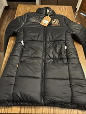 Aubrion Long Black Puffer Jacket Women’s Size Medium Black  Equestrian 