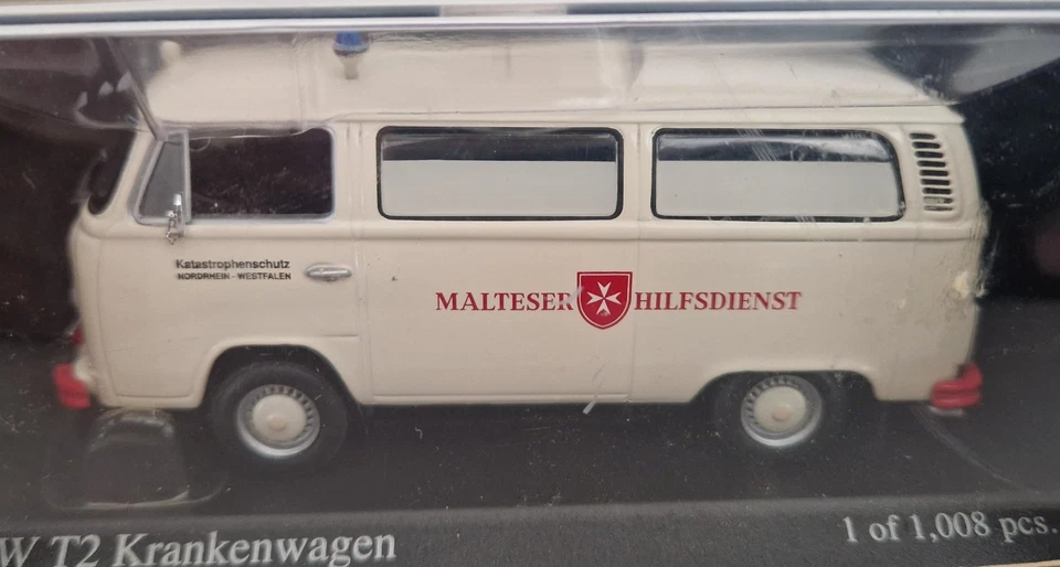 Minichamps 1/43 - Volkswagen LT ambulance Malteser - Photo 2/3