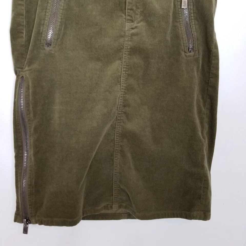 复古 Diesel 女式灯芯绒裙 28 码侧拉链口袋橄榄绿色 90' 复古 Y2K — 第 3/4 张图片
