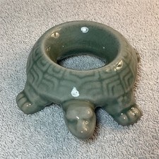 Green Glazed Ceramic Turtle Tea Strainer Hold...