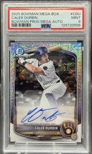 2025 Bowman Caleb Durbin Chrome Auto Mega Box #BMA-CDU PSA 9 Mint Red Sox
