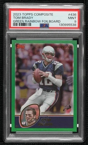 2023 Topps Composite Green Rainbow Foilboard 192/250 Tom Brady #436 PSA 9 MINT