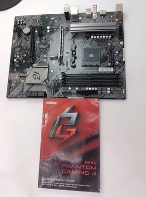 ASROCK B550 PHANTOM GAMING 4/AC Motherboard -For Parts-W/Manual