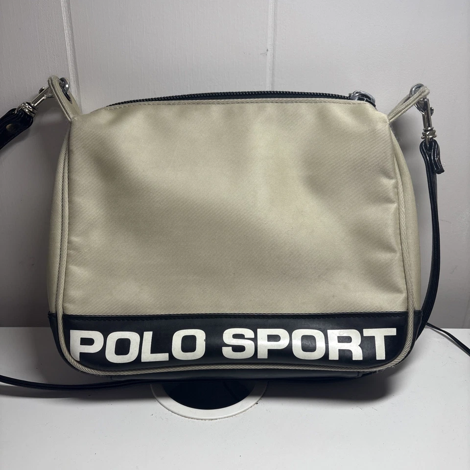 Bolsa carteiro vintage polo esporte Ralph Lauren dobra tiracolo anos 90 Y2K - Imagem 3 de 4
