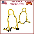2PACK Heavy Duty Motorcycle Stand Lift 900Lbs Capacity Front & Rear Combo Stands