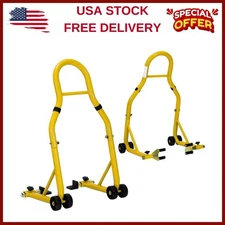 2PACK Heavy Duty Motorcycle Stand Lift 900Lbs Capacity Front & Rear Combo Stand