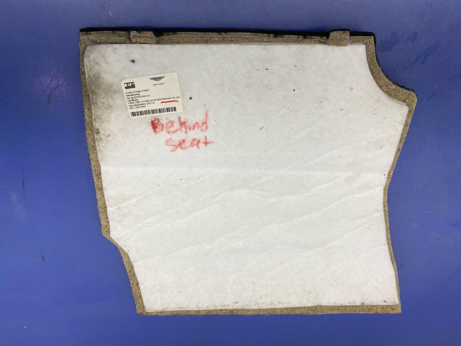 2019 ASTON MARTIN VANTAGE OEM REAR BEHIND SEAT CARGO COVER TRIM COVER PANEL