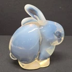 Fenton Vintage Opalescent Glass Bunny Rabbit Figurine Paperweight Easter Decor