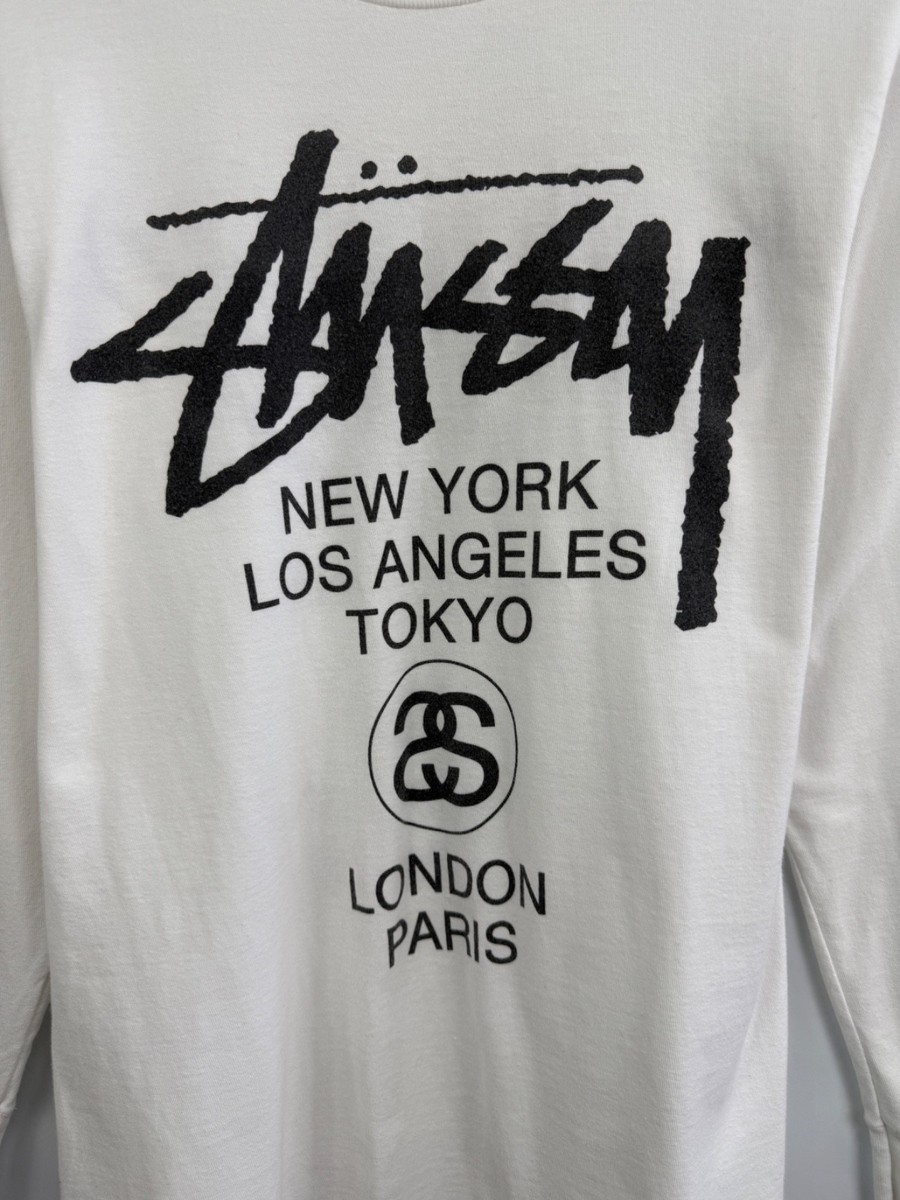 🇺🇸 Y2K Stussy World Tour Long Sleeve New York Los Angels size S