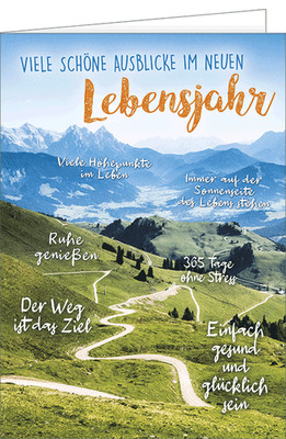 Geburtstag große A4 XXL Karte mit Umschlag Zum Geburtstag Berge Schöne Ausblicke